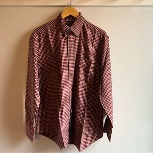 Nautica Burgundy Checkered Button Down Shirt